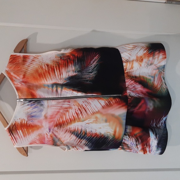 Sandro Sleeveless Jewel Tones Hi Low Peplum Top Sz 2 - Picture 5 of 5